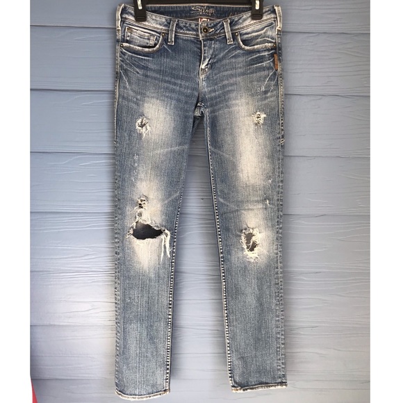Silver Jeans Pants - Distressed Denim Jeans | “Audrey”